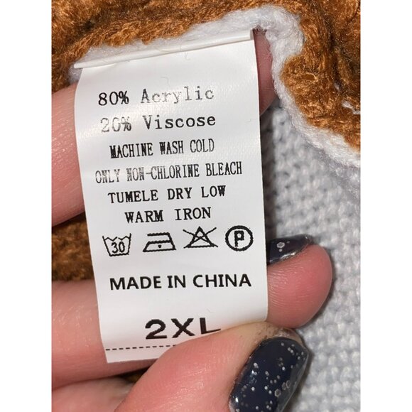 New Colorblock Long Cardigan With Fringe & Star Detail Button Closure Sunshine & - Picture 8 of 12